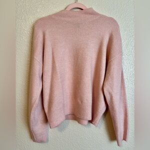 BCBG Pink Mock Neck Drop Sleeve Sweater Size M